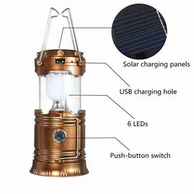 Rechargeable Camping Lantern With Solar Power Gadgets