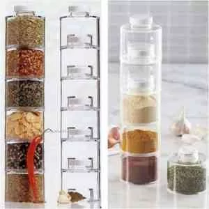 Spice Tower Carousel – 6 Pcs Household Accessories