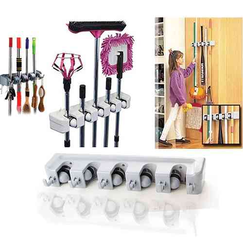 Wall Mounted Mop Rack Storage Holder Ido Lk