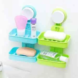 Double Layer Soap Box Suction Cup Holder Home & Lifestyle