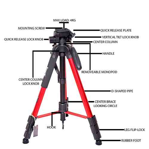 Jmary Professional Aluminium Tripod and Monopod for All DSLR Cameras