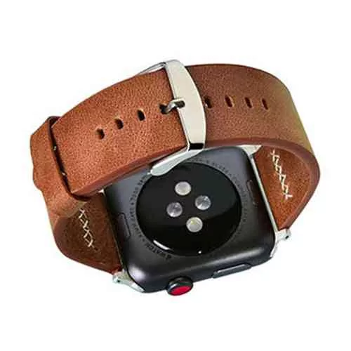 Coteetci WH5257 Leather Watch Band Apple Watch 44MM - Brown @ido.lk