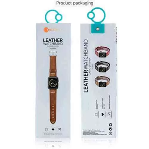 Coteetci WH5257 Leather Watch Band Apple Watch 44MM - Brown@ido.lk