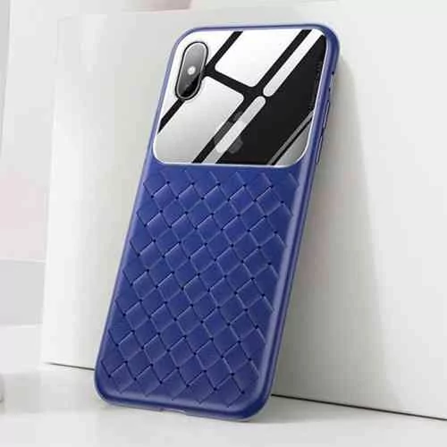 Glass & Weaving Case For iPhone XS Cases