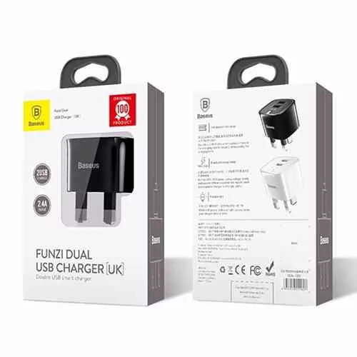 Baseus Funzi Dual USB Charger UK Mobile Accessories