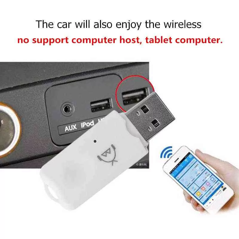 Binful Professional USB Bluetooth Stereo Audio Music Wireless Receiver Adapter for Car Home Speaker Support Handsfree Function