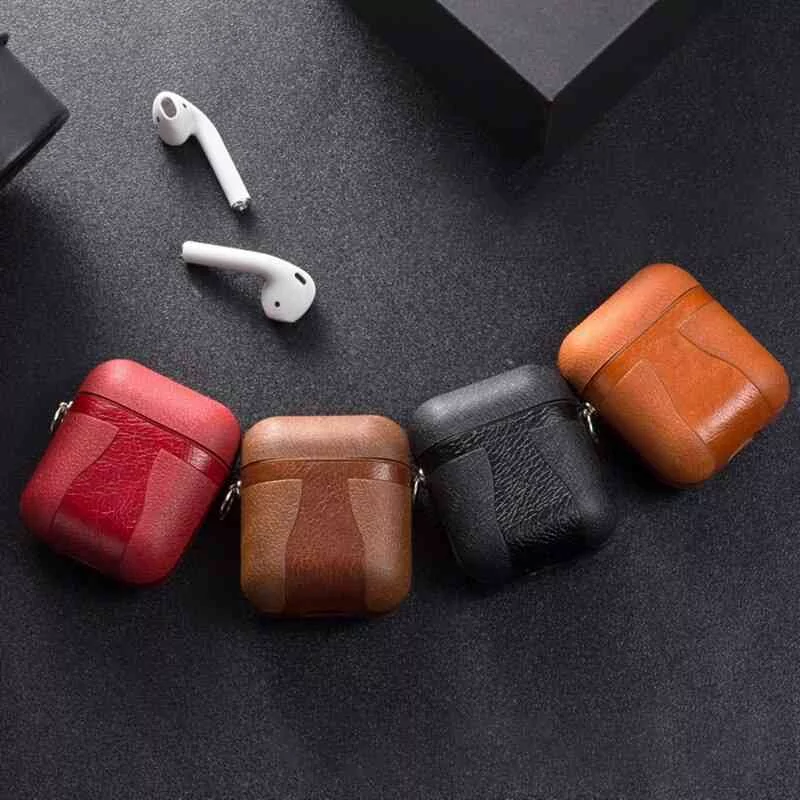For Airpods Accessories Case For Airpods Leather Cover For Apple Earphone Earpods Protective Skin For Airpods Cases Shell (18)