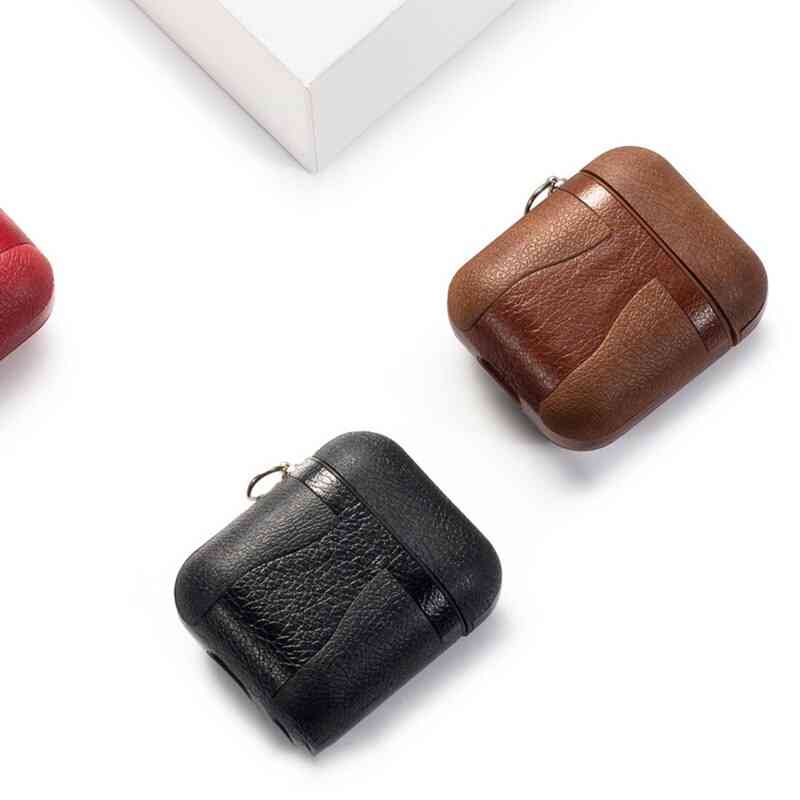 For Airpods Accessories Case For Airpods Leather Cover For Apple Earphone Earpods Protective Skin For Airpods Cases Shell (1)
