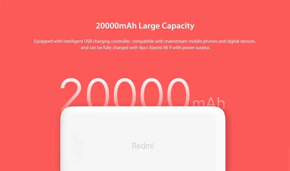 Xiaomi Redmi 20000mAh 18W QC3.0 Fast Charging Version Power Bank for Samsung Xiaomi Redmi Note 7 for iPhone