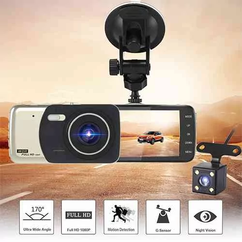 Full HD 4 Inch Car DVR Dual Lens Dash Camera Video Recorder with Night Vision DVR/Dash Camera