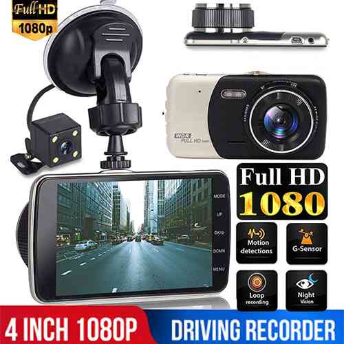 Full HD 4 Inch Car DVR Dual Lens Dash Camera Video Recorder with Night Vision DVR/Dash Camera