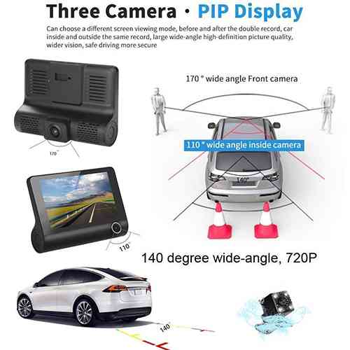 3 Camera Car DVR Dash Cam Vehicle Video Recorder DVR/Dash Camera