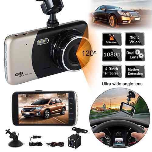 SL HD 1080P Dual Lens Car Van Dash Cam DVR Recorder 4″ LCD With Rear Video Camera Night Vision 
