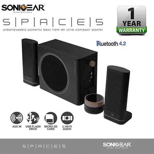 SONICGEAR SPACE 5 Bluetooth Hi-Fi 2.1 Speaker System Subwoofers
