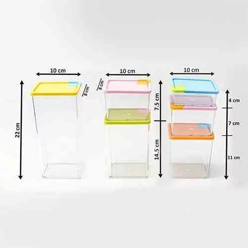 Stackable & Space- Savvy Pocket Block Container Set of 6 Pcs