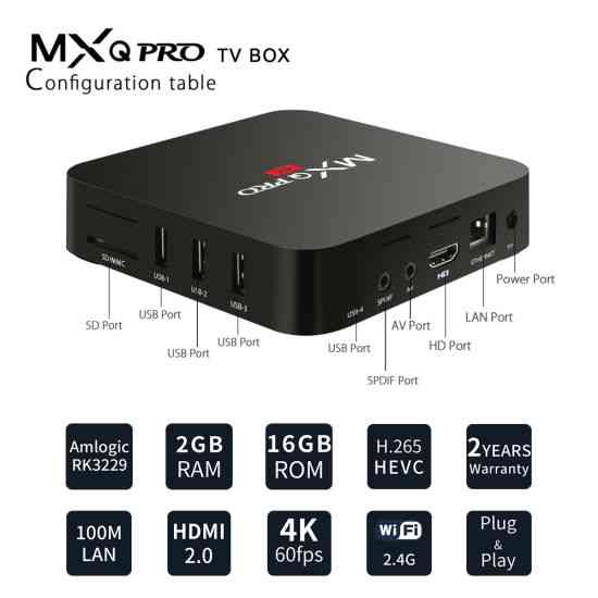 Image result for mxq pro 4k android tv box 2gb/16gb