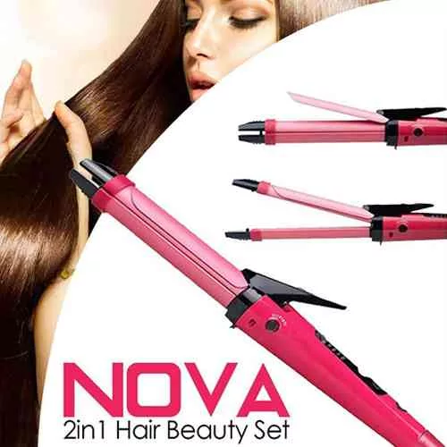 Hair Curler and Hair Straightener Nova 2 in 1 Hair Beauty Set Hair Straightener