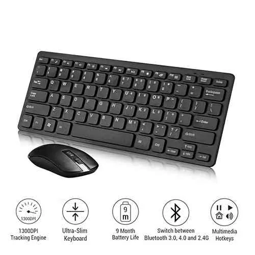 Wireless Slim Keyboard and Mouse 2.4GHZ GKM-901 Computer Accessories