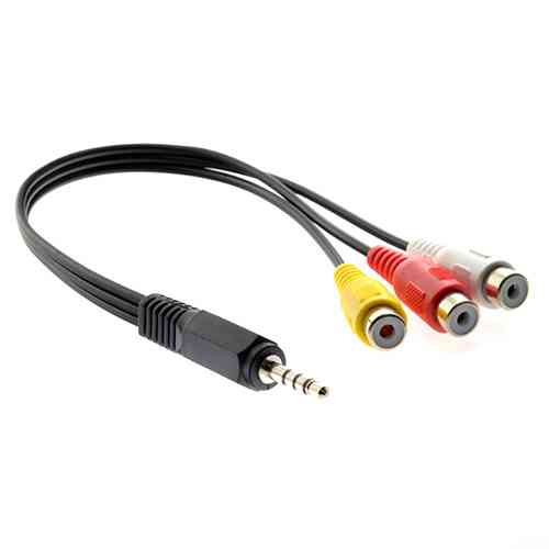 3.5mm AUX to 3RCA M/F Audio Video Mini AV Cable ido.lk