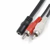 3.5mm Aux Female To 2 RCA Male Jack Adapters Audio Y Cable Splitter Computer Accessories