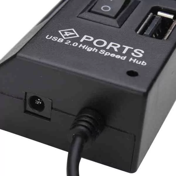 4 Port USB 2.0 Hub High Speed Mini USB Hub Adapter With LED Indicator For Phones