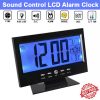 Sound Control Backlight Digital LCD Alarm Clock Home Accessories
