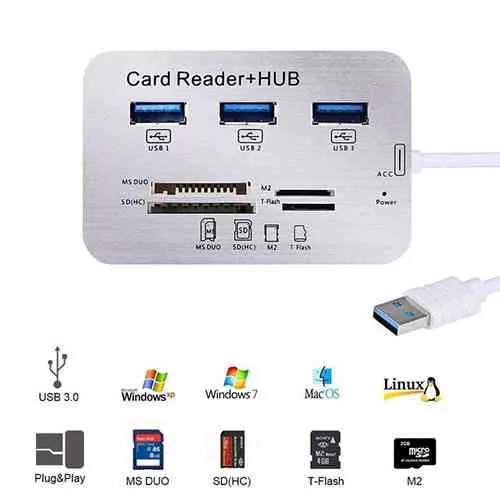 USB 3.0/3.1 Hub With Card Reader Computer Accessories