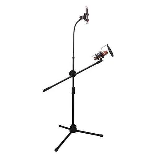 Microphone Stand With Phone Holder Tripods