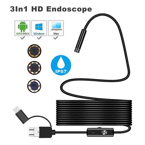Endoscope Camera 3 in 1 For Android and PC Gadgets & Accesories