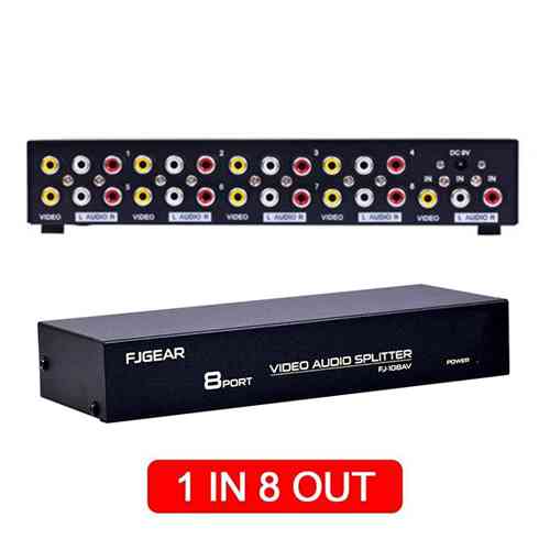 Audio Video Splitter 8 Port (RCA 1 Input & 8 Output) ido.lk