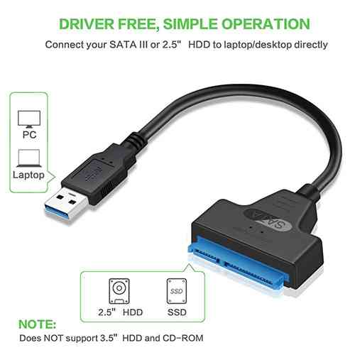 SATA to USB Cable USB 3.0 to SATA Adapter Cable for 2.5″ SSD HDD Drives Computer Accessories