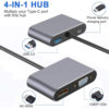 USB C to HUB PD HDMI VGA Adapter 4K 4-in-1 Computer Accessories