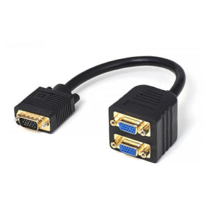 VGA Splitter Cable VGA 1 M to VGA 2 F Adapter Converter Computer Accessories