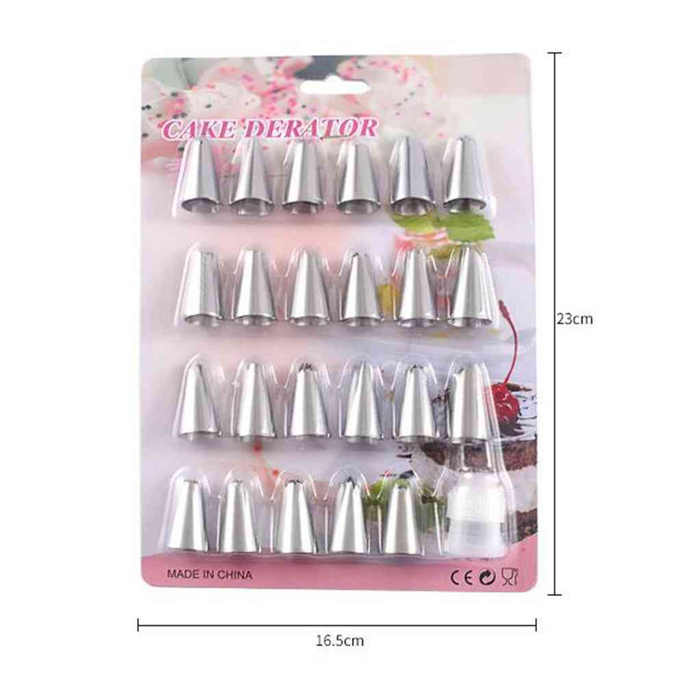 Cake Decorating Nozzle Set 24pcs with couplers Tool ido.lk