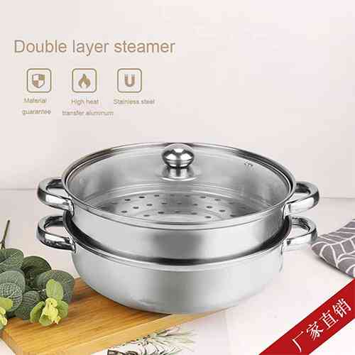 Stainless Steel Steamer Pot Cooker Double Boiler Soup Steaming Pot Kitchen & Dining