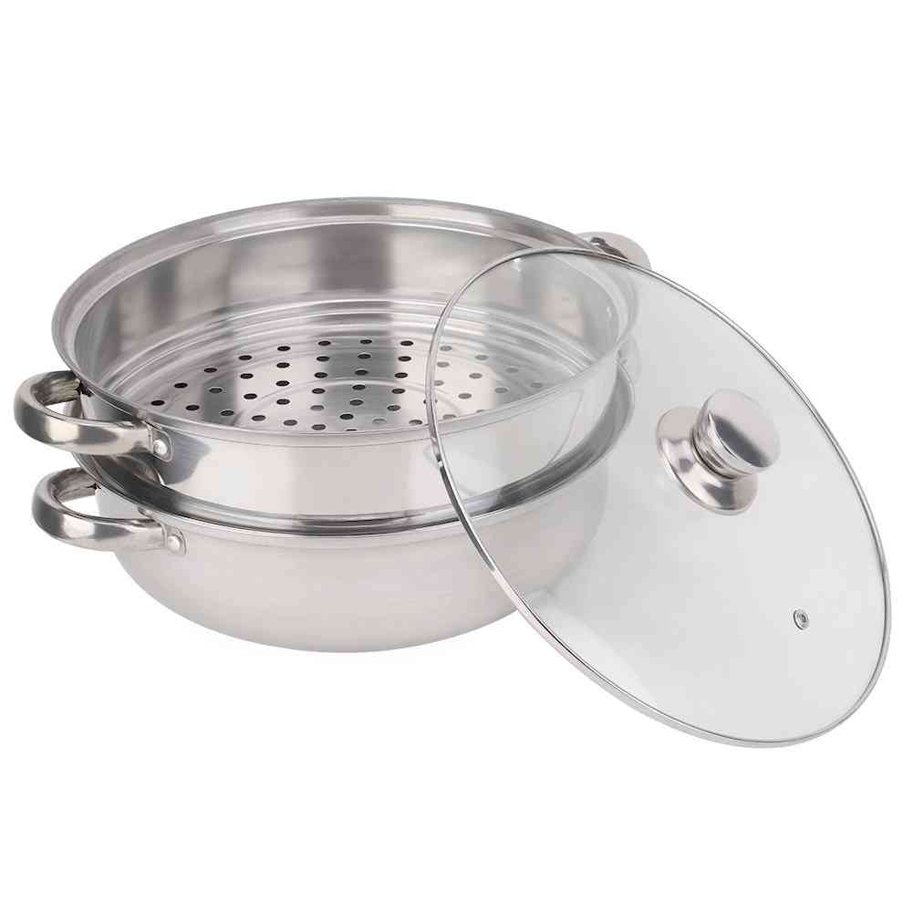 The lid is made of high-quality glass for easy viewing of the food in the pot.