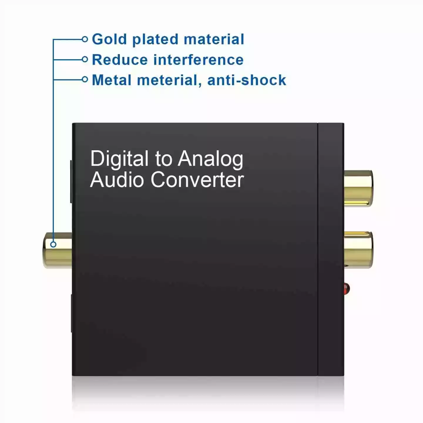 Coaxial or Toslink digital audio signals to analog L/R audio