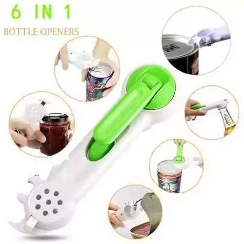 6 in1 Bottle Can Opener Jars & Tin Opener Kitchen Tools Kitchen & Dining