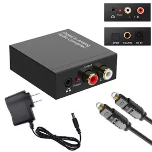 Digital To Analog Audio Converter Adapter RCA L/R 3.5mm Home Entertainment