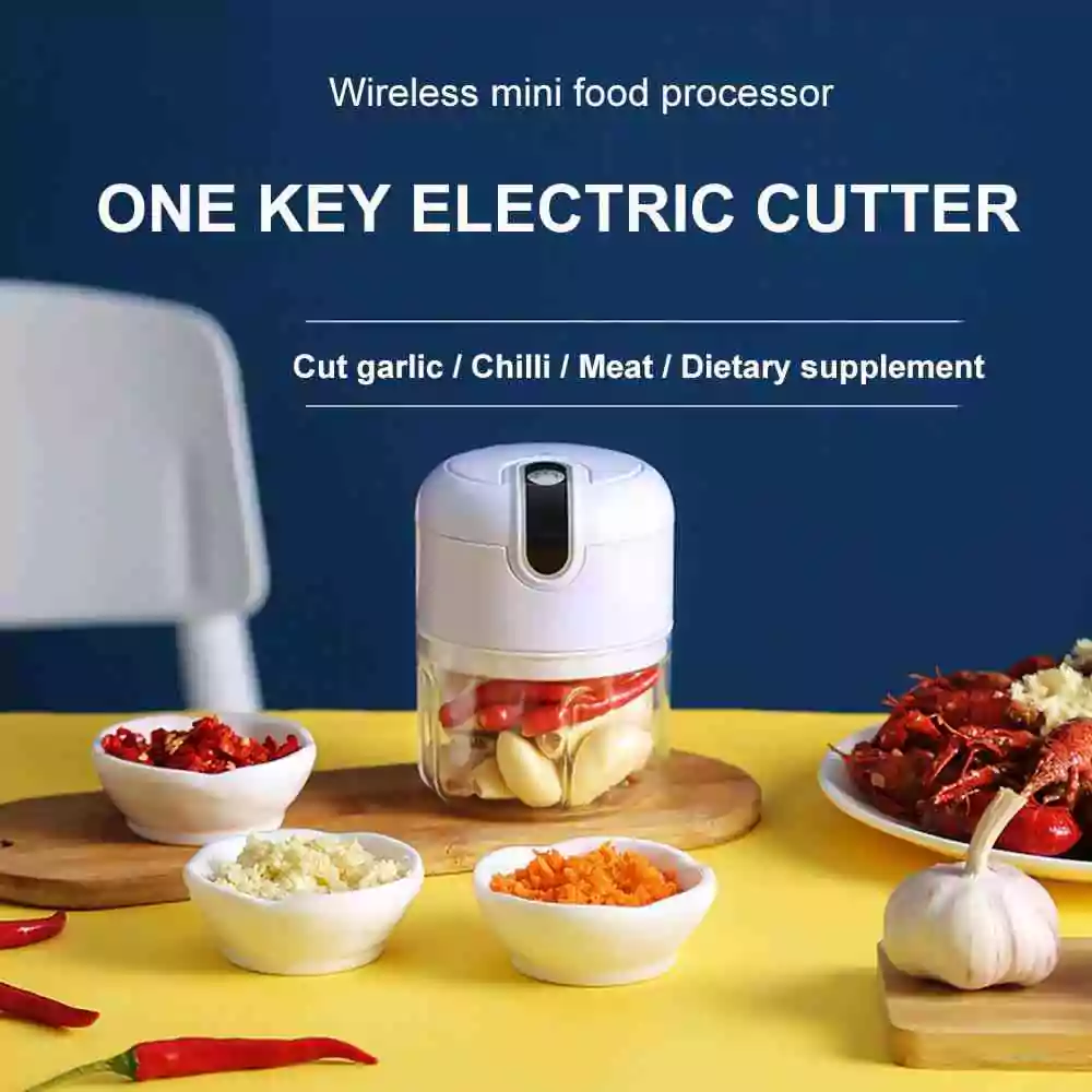  Blender Mincer Waterproof USB Charging For Ginger Onion Vegetable Meat Nut Chopper