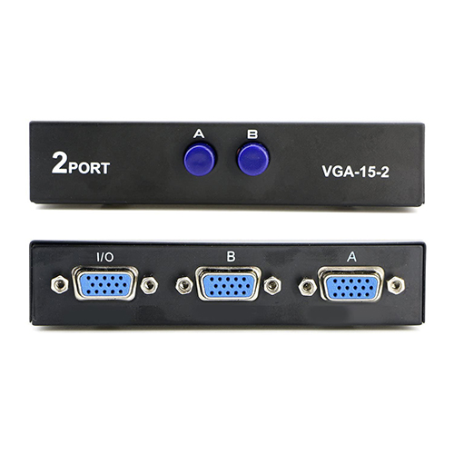 2 Port VGA Switch Press Button Two Way VGA Video Switch for PC TV Monitor Computer Accessories
