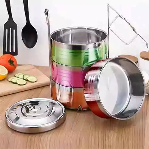 4 Tier Stainless Steel Food Container Kitchen & Dining