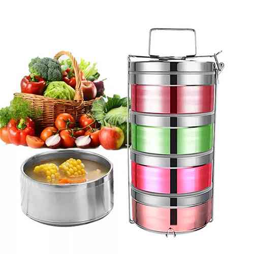 4 Tier Stainless Steel Food Container Kitchen & Dining