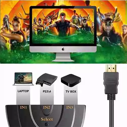 3 in 1 HDMI Switch 3 in 1 out Port Hub Switcher Computer Accessories
