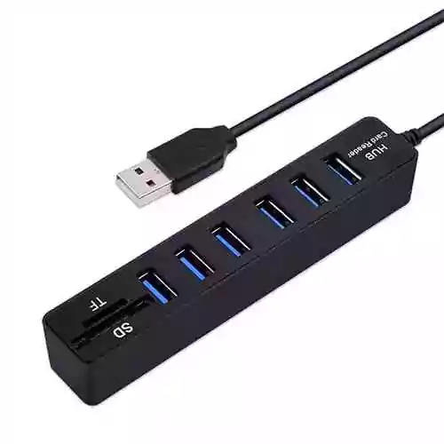 6 Port USB 3.0 HUB with Card Reader Computer Accessories