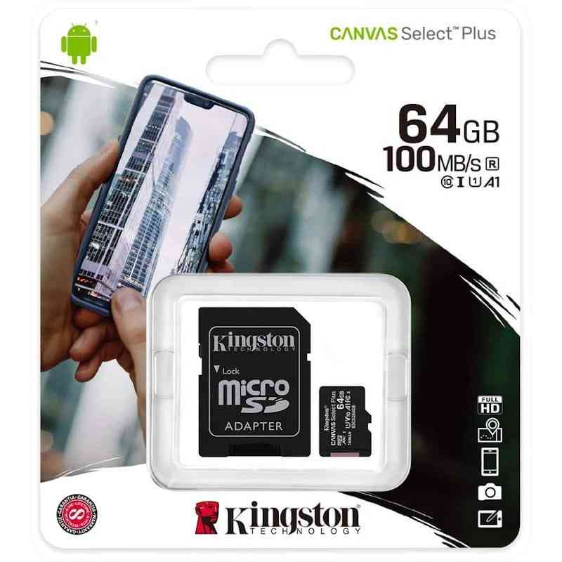 Kingston Canvas Select Plus MicroSDXC 64GB Class 10 UHS-I + Adapter - Item2