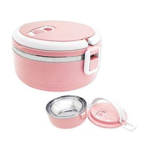 1 Layer Stainless Steel Lunch Box Round Thermal Insulated Food Warmer Kitchen & Dining