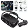 3 Port Car Cigarette Lighter Splitter with Dual USB Ports Car Charger Car Care Accessories