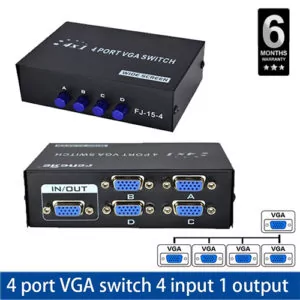 4 Port VGA Switch VGA Video Switch for PC TV Monitor@ido.lk