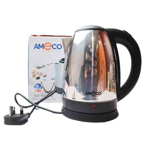 Ameco Electric Kettle 1.8L Steel Water Heating Jug ido.lk